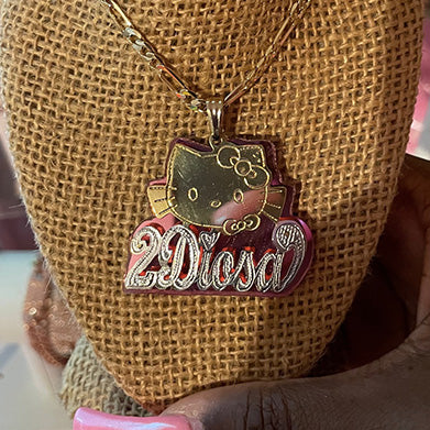 "2diosa" Hello Kitty Nameplate Necklace (clearance/final sale)
