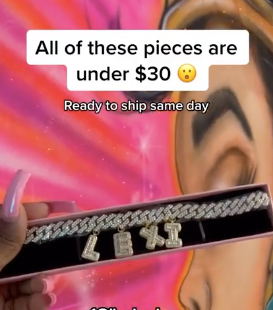 "LEXI" Gold Baguette Bracelet 18" (clearance/final sale)