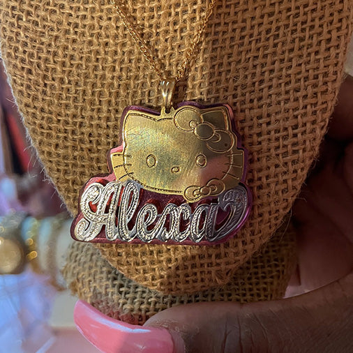 "Alexa" Hello Kitty Nameplate Necklace (clearance/final sale)